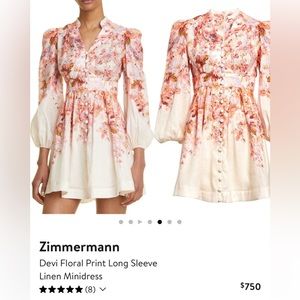 Zimmerman dress. Size 0 (us 4) fits like a small. Worn once